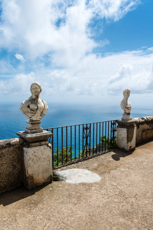 RAVELLO, ITALY - MAY 14: Statue terrace at Villa Cimbrone. Ravello, Amalfi Coast, Italy on May 14, 2016のeditorial素材