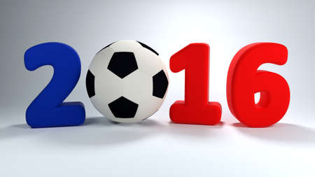 2016  date in red and blue 3d colorful