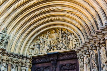 Stone carvings at the Fuersten Gate at Bamberg Cathedral