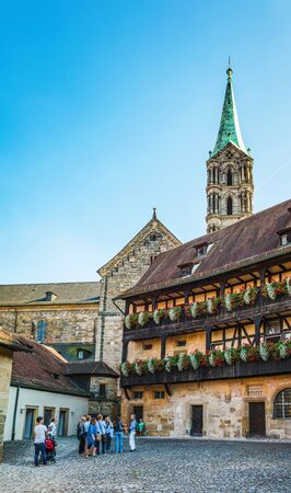 Old court (Alte Hofhaltung) in Bamberg, Germany. It still contains fragments of masonry from the great hall of the 11th-century palace.のeditorial素材