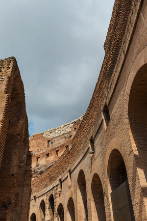 ROME - May 19, 2016: Interior of the Colosseum (Coliseum) also known as the Flavian Amphitheatre. One of the main attractions of the city. Rome, Italy.のeditorial素材