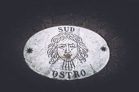 The indicator of wind direction by Bernini. Located on the St Peter's Square in the Vatican.のeditorial素材