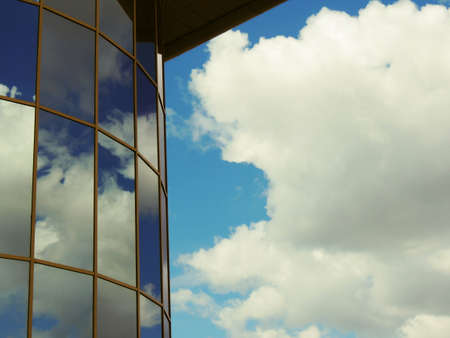 A modern building in the city of Minsk Belarus amid a summer sky