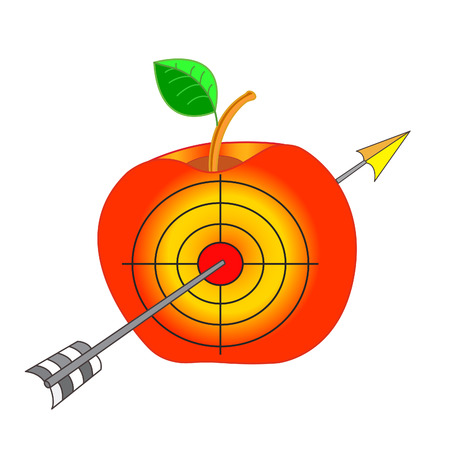 Make the bulls-eye. To get right on target.のイラスト素材