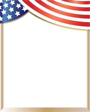 Frame wave with USA flag with empty space for your design.のイラスト素材