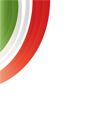 Italian flag wave pattern on white background with copy space for text.のイラスト素材