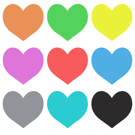 Colorful heart icons setの写真素材