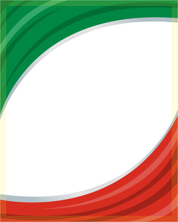 Abstract Italian flag wave frame design templateのイラスト素材