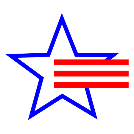 American star symbol and red stripes illustration.のイラスト素材