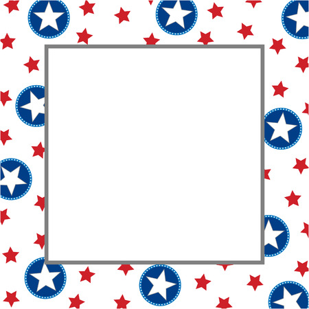 American abstract star flag frame with empty space for your text or images.のイラスト素材