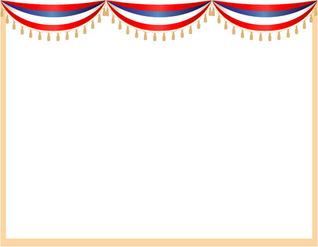 Holiday festive border with red curtainsのイラスト素材