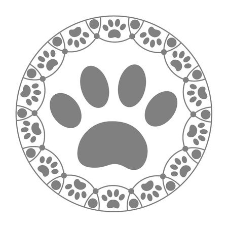 Paw print dog on the white background.のイラスト素材