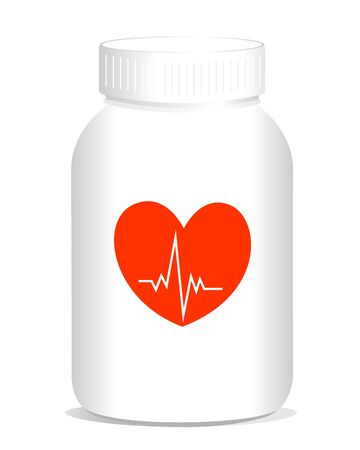 Drug bottle heart careのイラスト素材