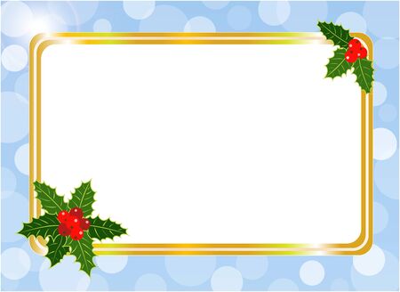 Christmas card frame design template with blank space for your text.のイラスト素材