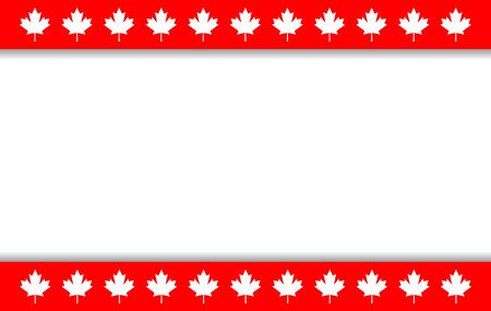 Canadian flag symbolism ribbon maple leaf frame banner card with empty space for your text.のイラスト素材