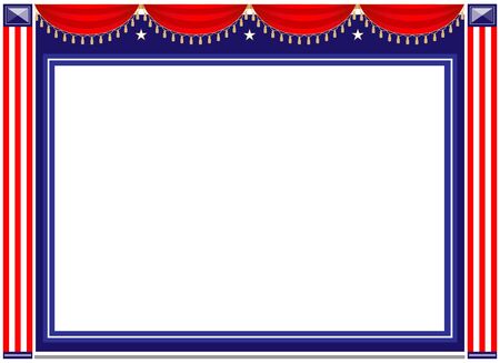 American flag symbols is a festive banner poster frame with copy space for your text.のイラスト素材