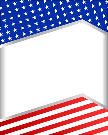 USA flag frame background with clean space for your text.のイラスト素材
