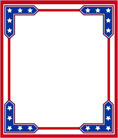 Abstract American symbols border frame with empty space for your text.のイラスト素材
