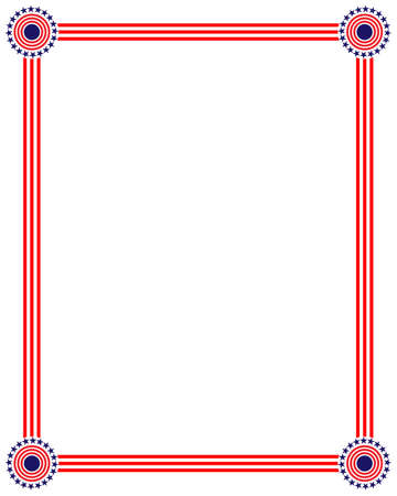 American abstract flag border frame with empty space for your text.のイラスト素材