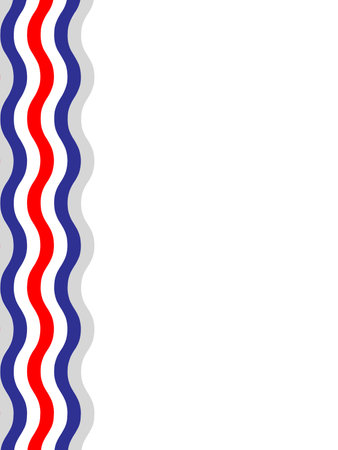 American flag symbols wavy ribbon border with empty space for your text.のイラスト素材