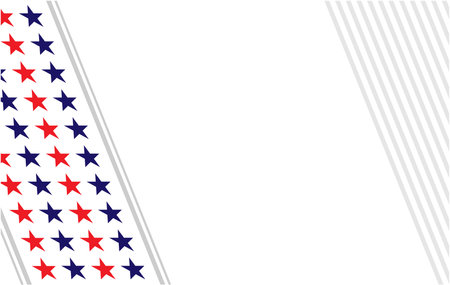 American flag symbols patriotic background frame border corner with empty space for your text.のイラスト素材