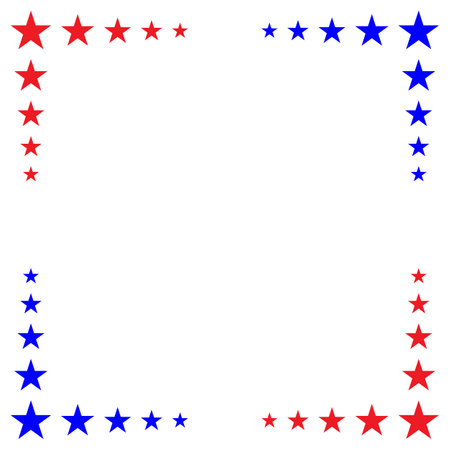 American abstract flag decorative patriotic border frame with empty space for your text.のイラスト素材