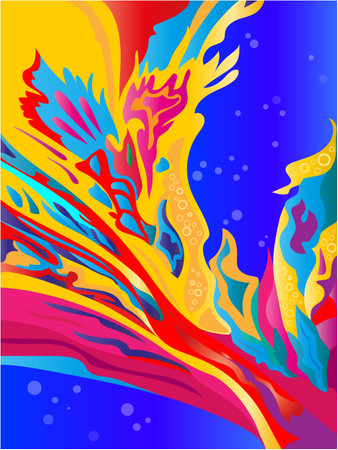 Abstract marine coral multicolored fantasy background. Colorful fluid background.のイラスト素材