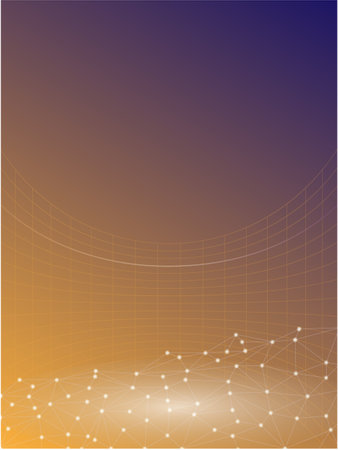 Technological glowing abstract polygonal background.のイラスト素材