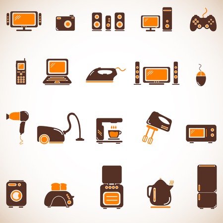 Home appliances icon setのイラスト素材