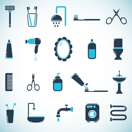 Bathroom and toilet iconsのイラスト素材