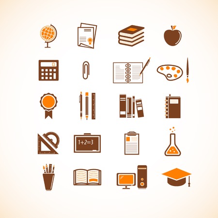 Education and school iconsのイラスト素材