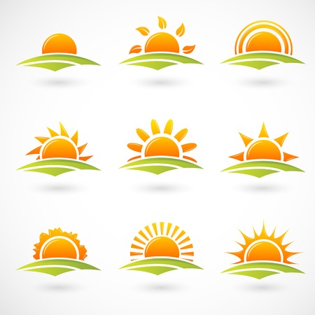 Sunset iconsのイラスト素材
