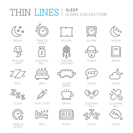 Collection of sleep related icons. Vector eps 8のイラスト素材