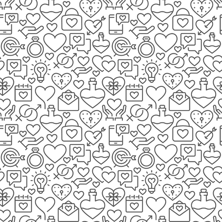 Seamless pattern with elements for Saint Valentines Day or weddingのイラスト素材