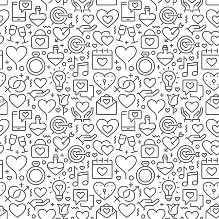 Seamless pattern with elements for Saint Valentines Day or weddingのイラスト素材