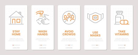 Coronavirus related vertical cards.のイラスト素材