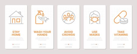 Coronavirus related vertical cards.のイラスト素材