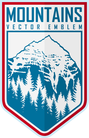 Vector Mountains Emblemのイラスト素材