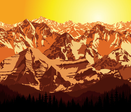 Illustration Morning in Mountainsのイラスト素材