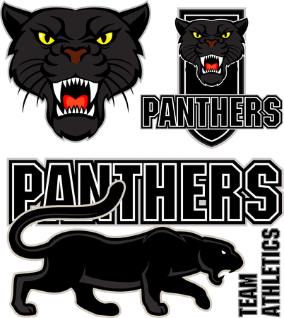 angry black panther face sport emblemのイラスト素材