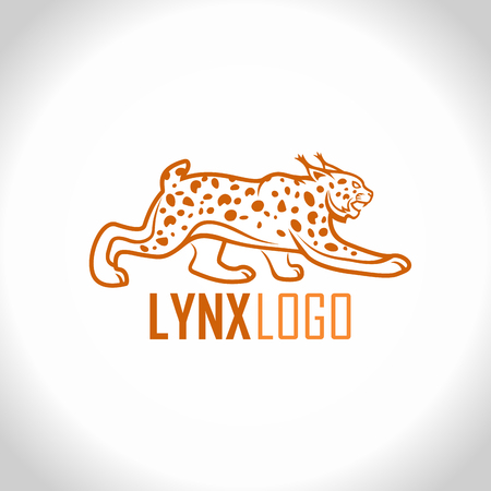 vector isolated lynx Wildcat mascot illustrationのイラスト素材