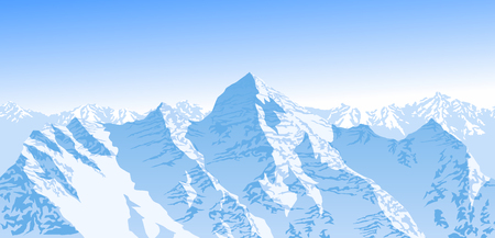 Vector blue beautiful mountainsのイラスト素材