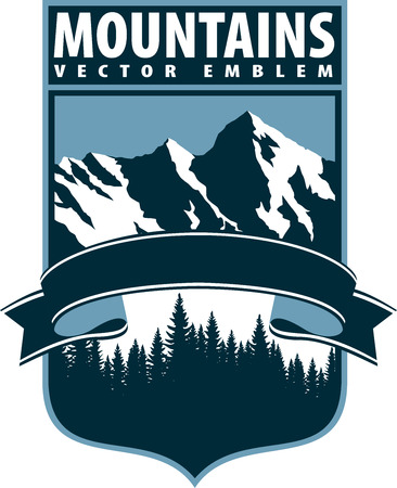 Vector Mountains Emblem logoのイラスト素材