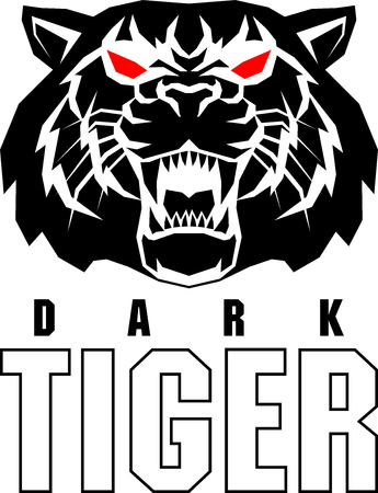vector angry tiger face logo labelのイラスト素材