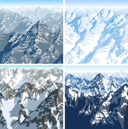 vector Himalaya alps mountains background texture seamless patternのイラスト素材