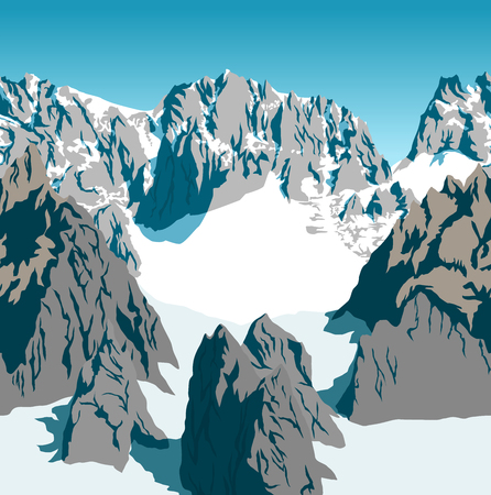 vector Rocky mountains alps background texture seamless patternのイラスト素材