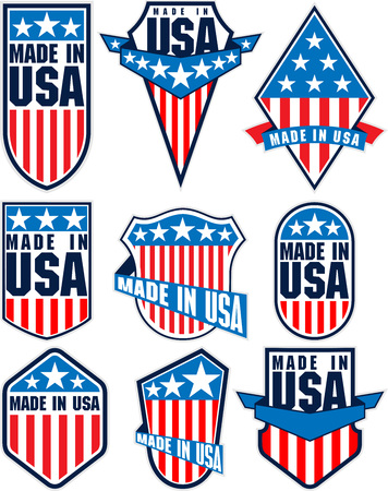 A set of vector made in the USA labels emblemsのイラスト素材