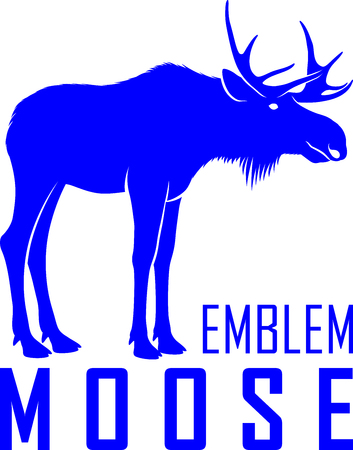 Vector moose bull icon emblem designのイラスト素材
