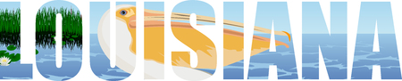Louisiana lettering image illustrationのイラスト素材
