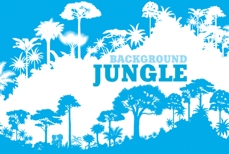 Vector blue Tropical Rainforest Jungle Backgroundのイラスト素材